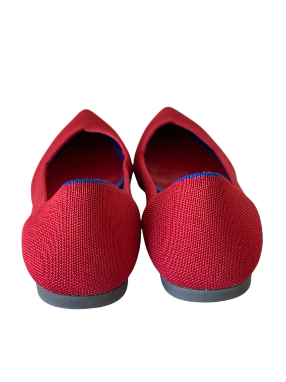Rothy's Red Pointed-Toe Flats with Blue Trim Sz:8.5 - Picture 2 of 5